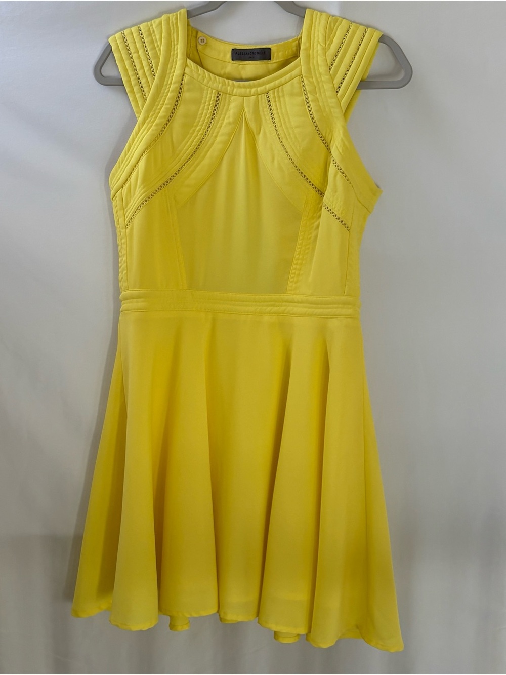 Alessandro Miele Yellow Fit & Flare Dress | Italian Designer | Feminine Detail